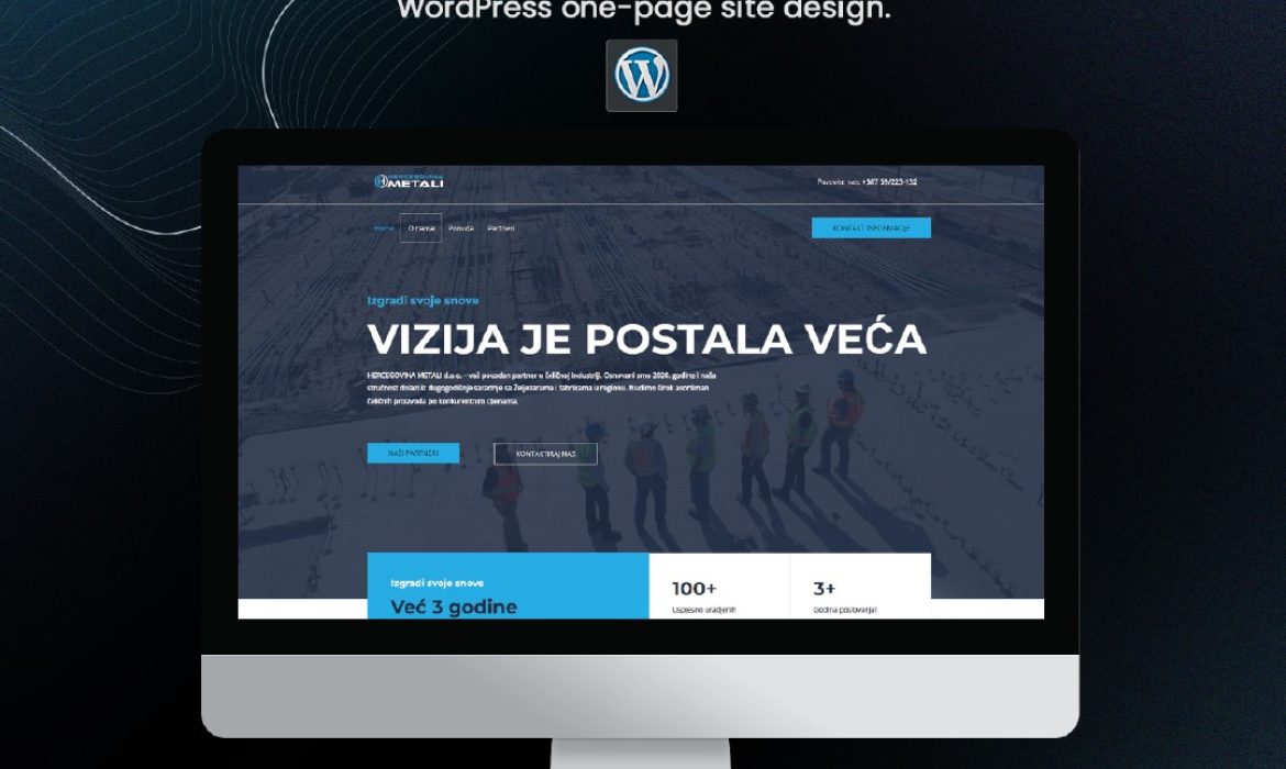 WordPress one-page site design done by Anivia